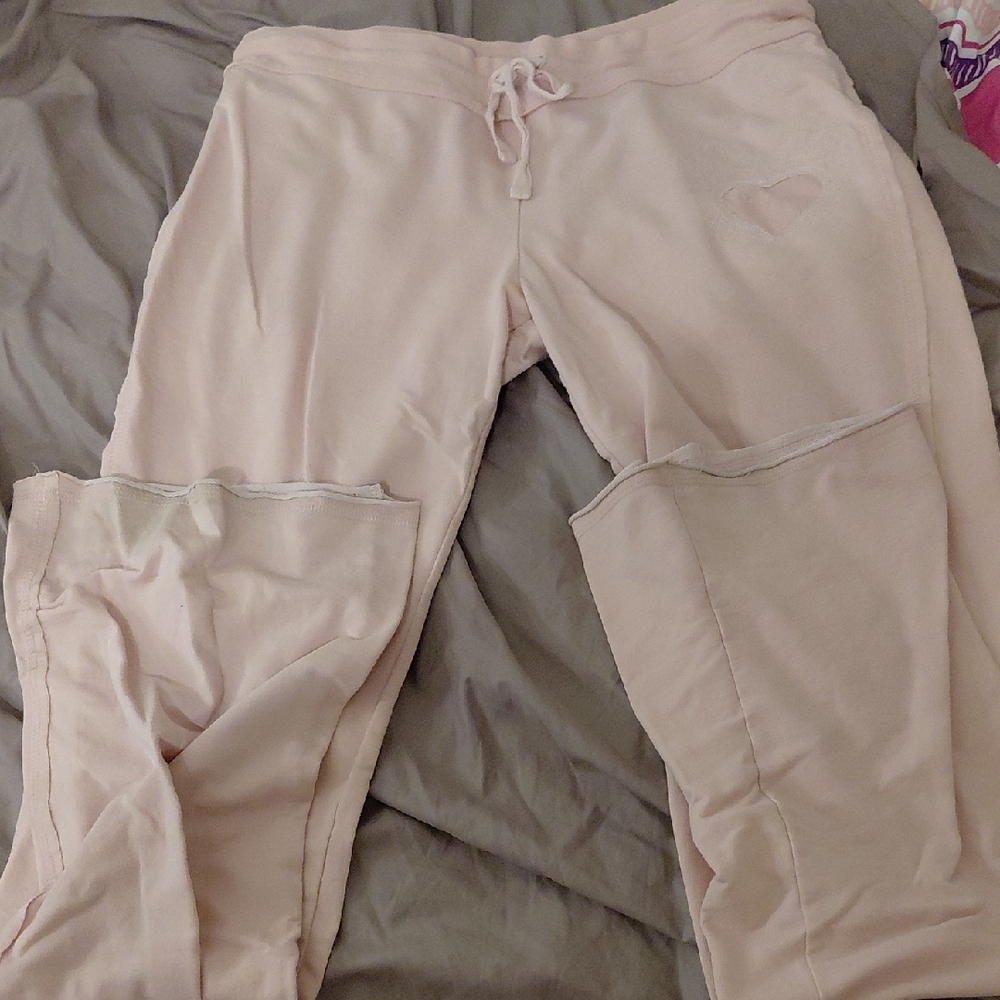 FREE IF BUNDLED Light Pink Sweatpants with Heart Detail